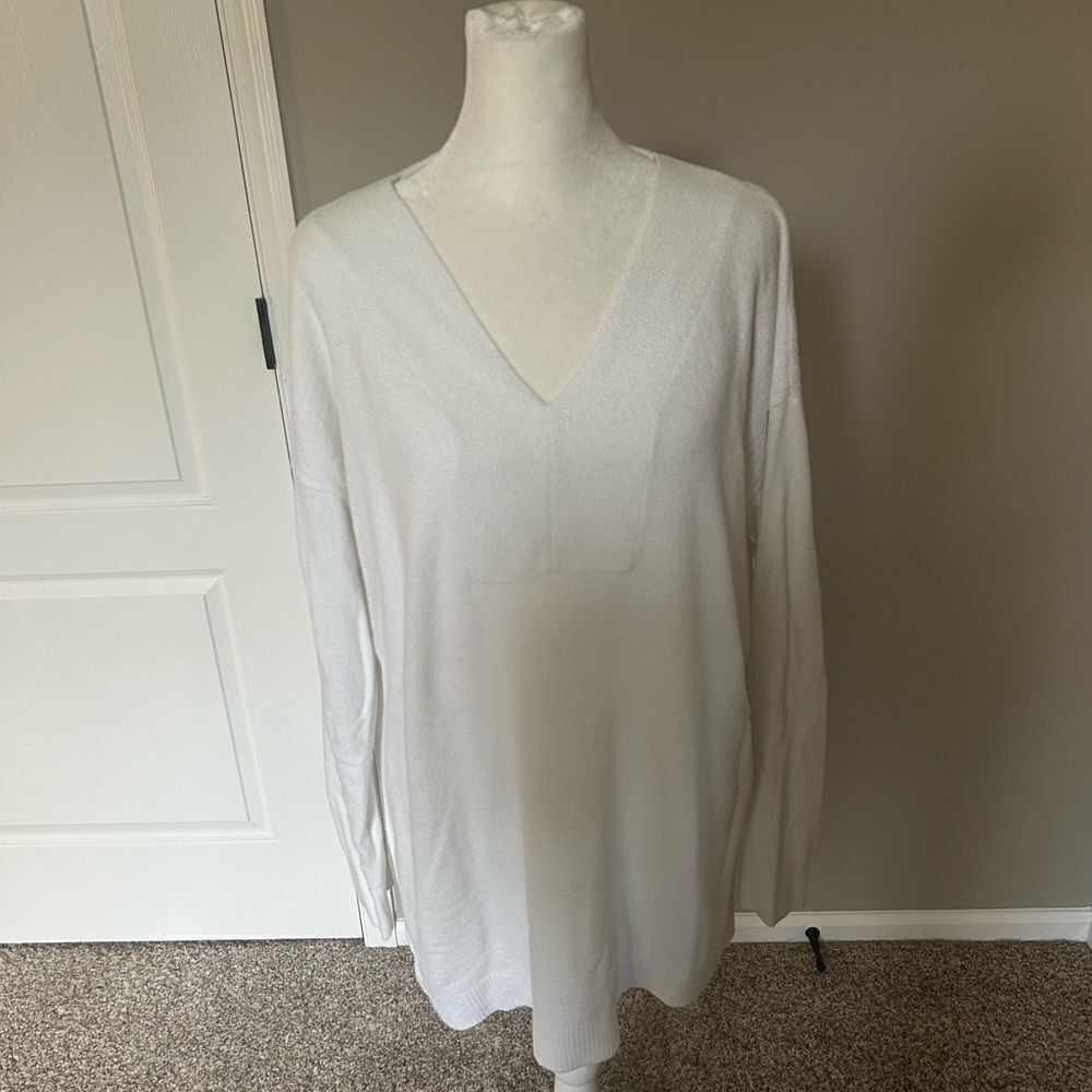 Barefoot Dreams CozyChicLite V-Neck Sweater Sz Lg